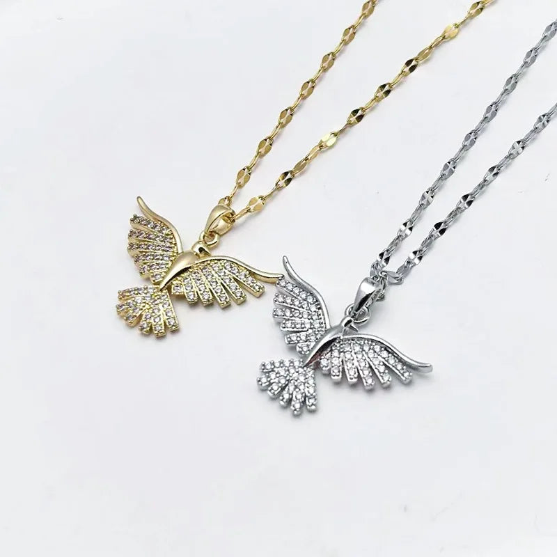Phoenix Pendant Necklace | Copper Zircon Clavicle Chain Pendant Necklace Nixie