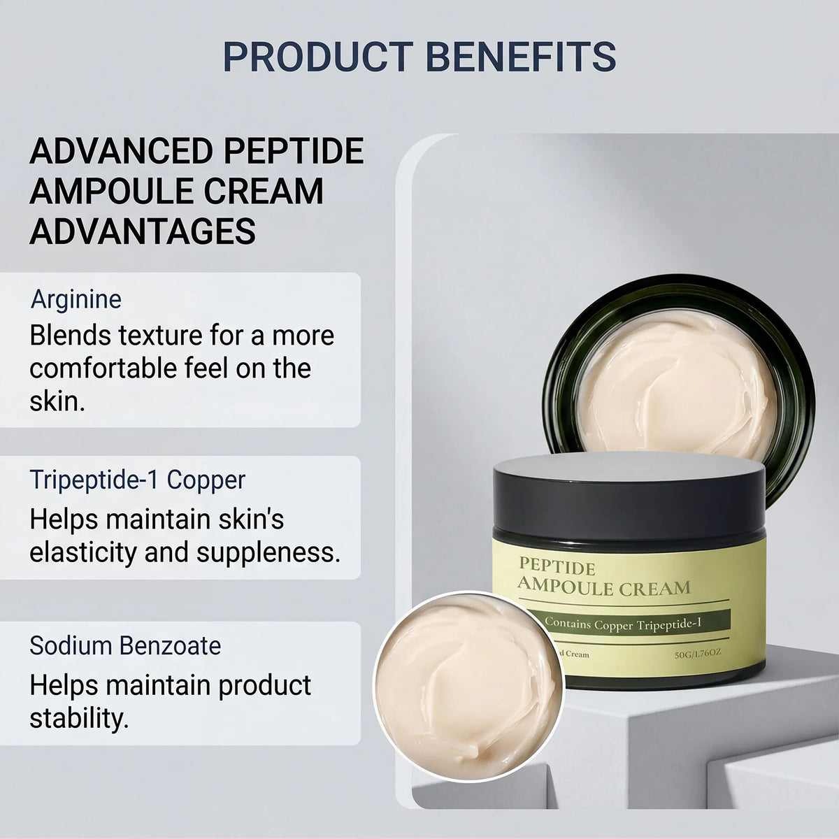 Blue Copper Peptide Face Cream – Hydrating Firming Moisturizer Facial Moisturizer Cream Nixie