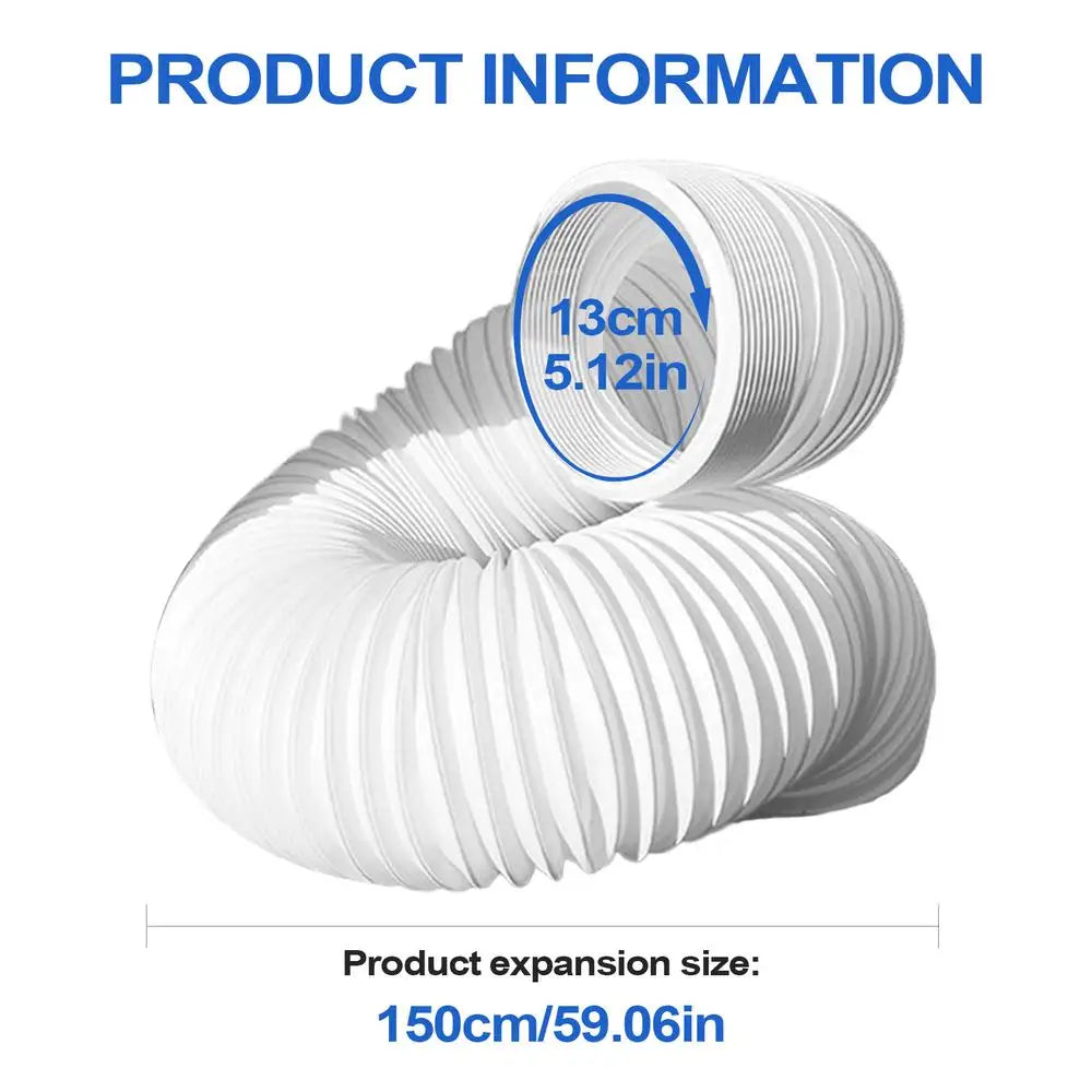 1.5M Flexible Portable AC Exhaust Hose 13/15cm Air Duct Tube AC Exhaust Hose Nixie 13cm