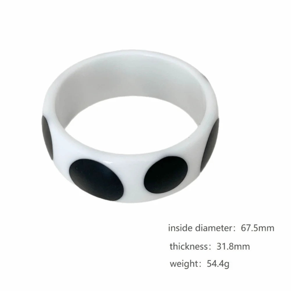 Colorful Resin Polka Dot Y2K Bangle Cuff Bracelet for Women