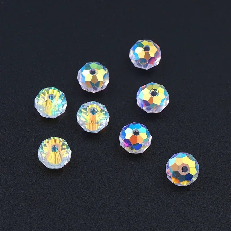 AB Crystal Faceted Glass Beads 4/6/8MM – DIY Jewelry Making Crystal Glass Beads Nixie 4mm-0.15in-100pcs
