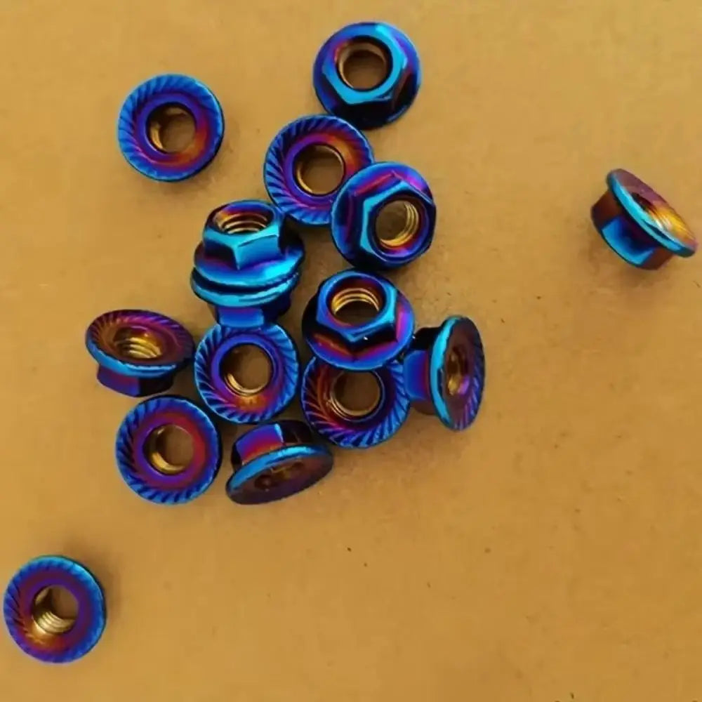 M5–M10 Stainless Steel Blue Flange Hex Locking Nuts – 12 Pack Flange Hex Locking Nuts Nixie