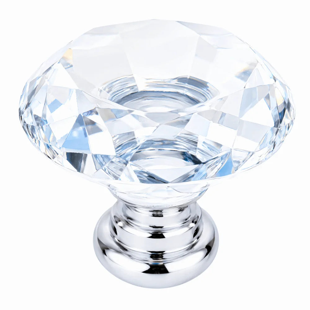 10-Pack Crystal Glass Cabinet Knobs 30mm Silver Drawer Pulls Cabinet Knobs Nixie