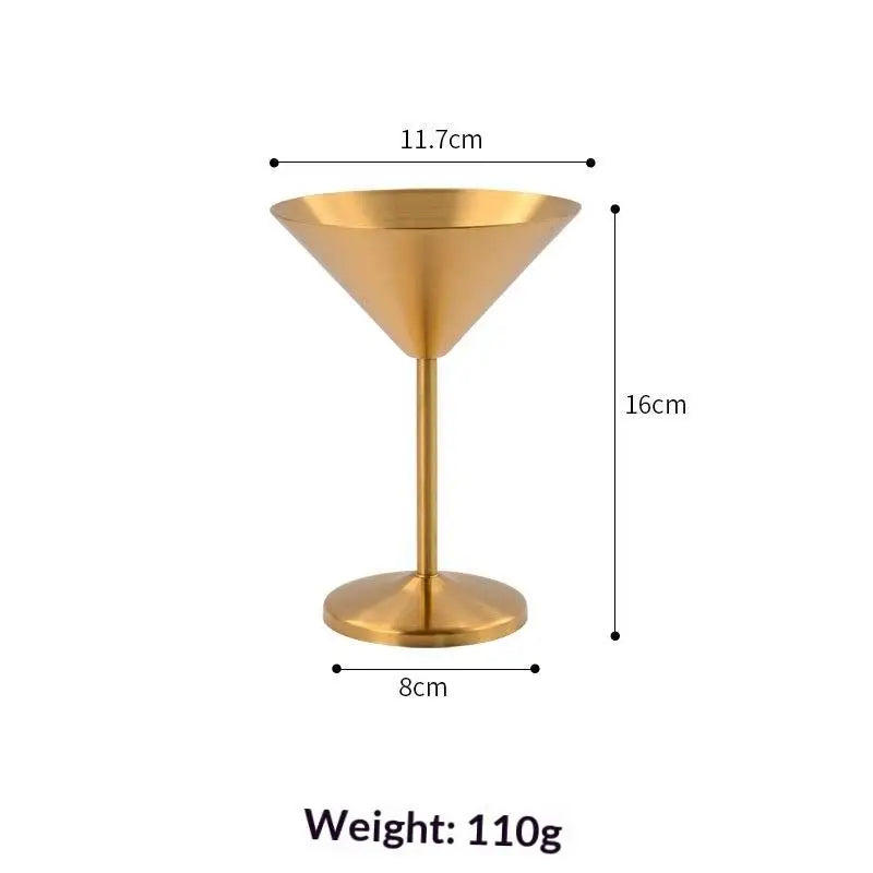 Stainless Steel Goblet | Cocktail, Wine & Dessert Cup Metal Goblet Glass Nixie A2