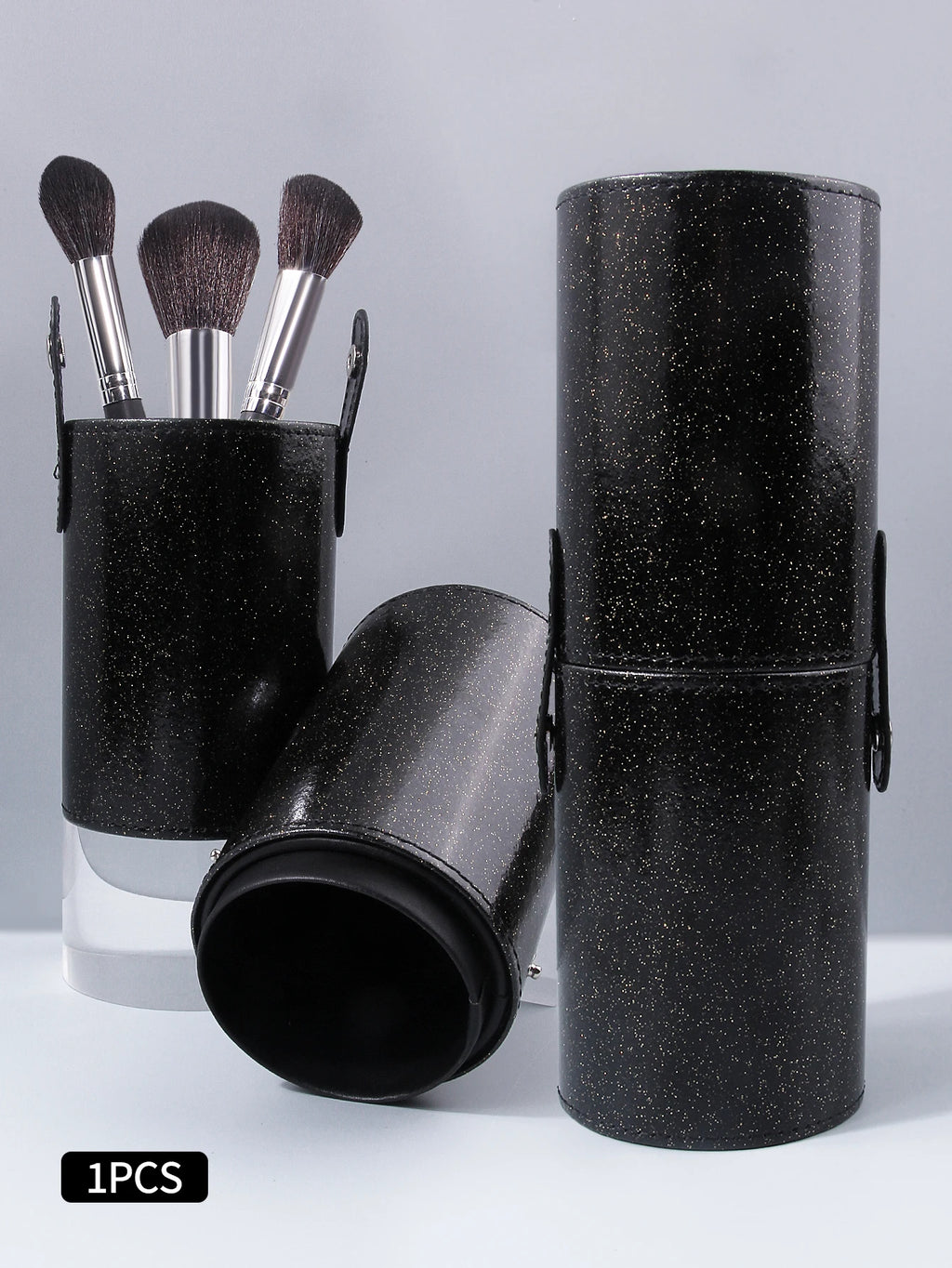 Black Leather Makeup Brush Holder & Desktop Organizer Makeup Brush Holder Nixie