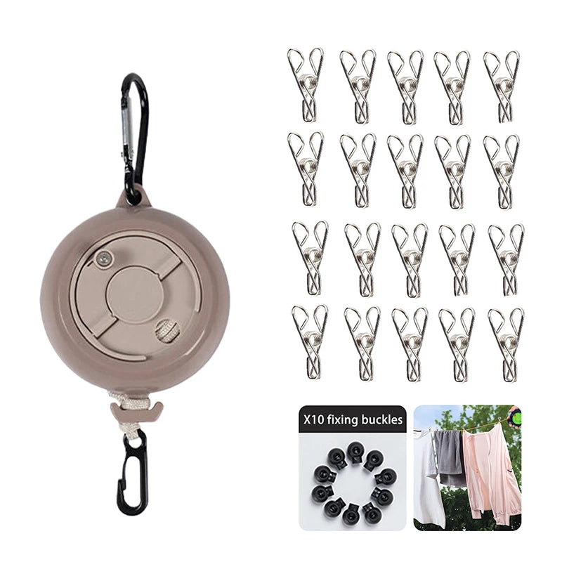 Portable Travel Clothesline 33ft Adjustable Laundry Drying Rope