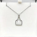 Opal Bag Pendant Necklace – Gold & Silver Collarbone Chain Pendant Necklace Nixie XL1548-60
