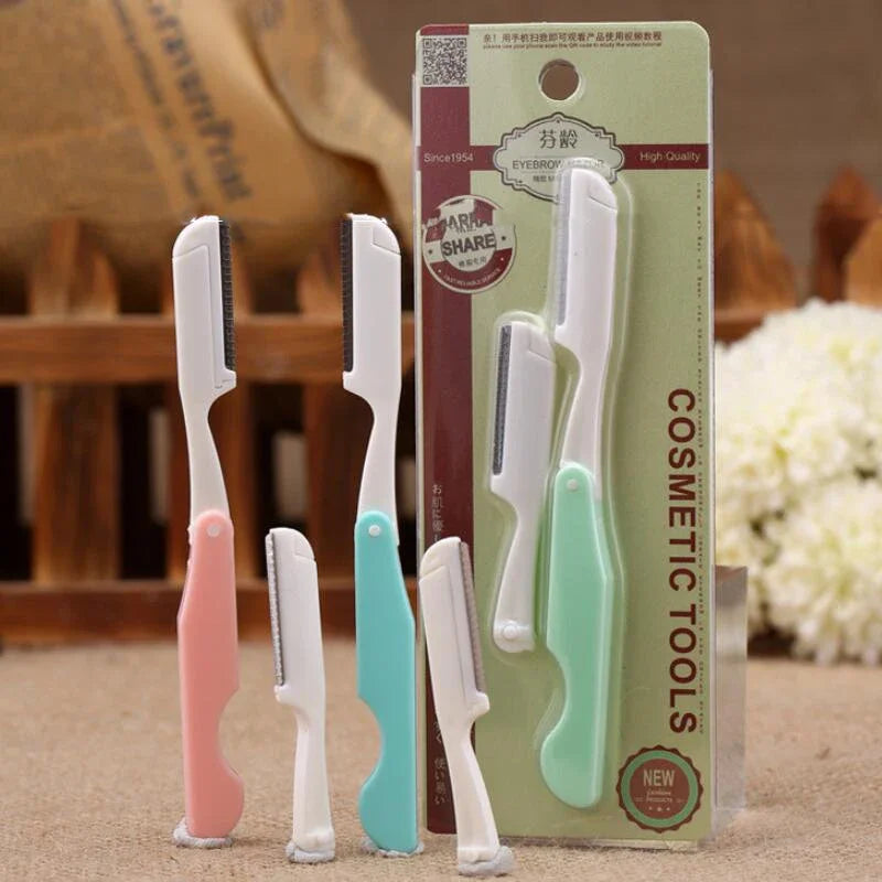 Foldable Stainless Steel Eyebrow Trimmer Hair Removal Scraper Eyebrow Trimmer Nixie