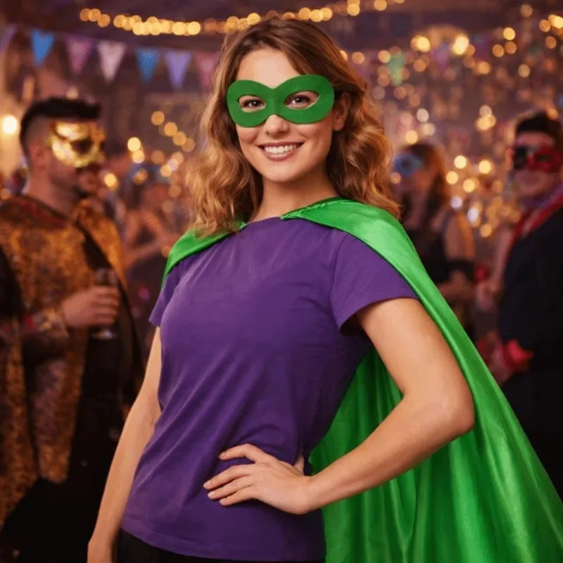 Adult Superhero Cape & Eye Mask – Halloween Costume Cloak Halloween Costume Cape Nixie