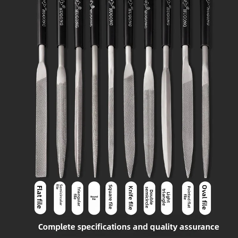 5/10PC Steel File Set – Flat, Round & Square Wood Carving Files Hand File Set Nixie