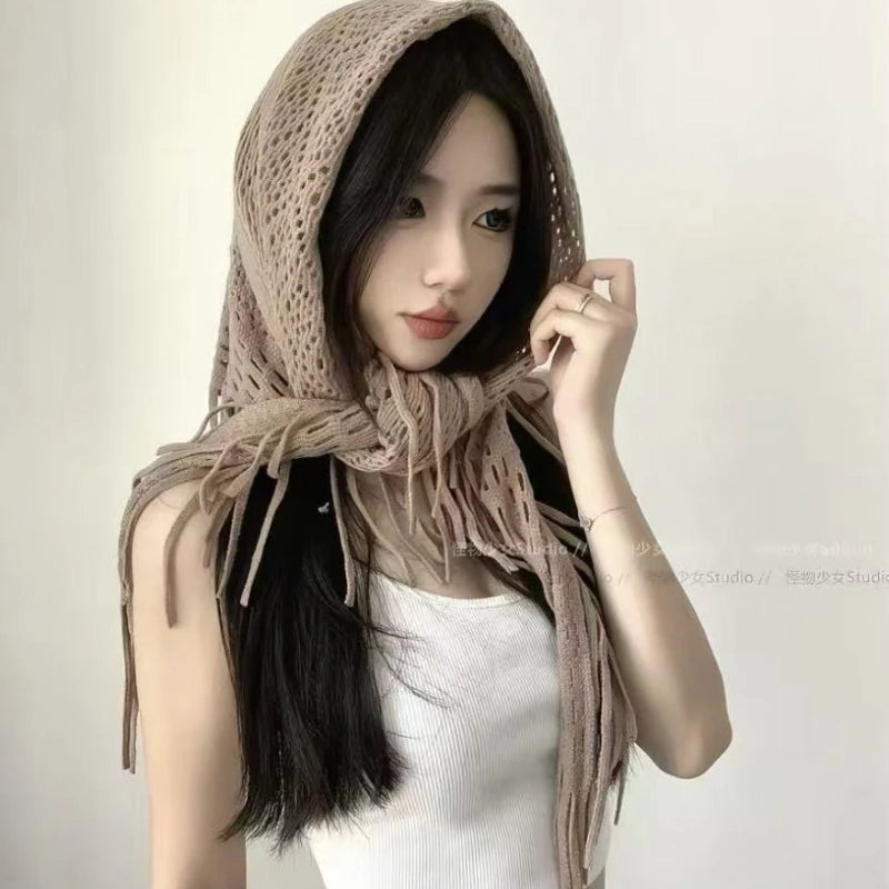Bohemian Tassel Knit Triangle Hip Scarf – Jazz Dance Wrap Dance Hip Wrap Scarf Nixie