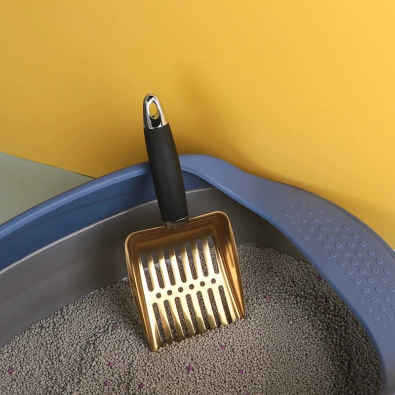 Stainless Steel Cat Litter Scoop – Long Handle Pet Cleaning Tool Cat Litter Scoop Nixie