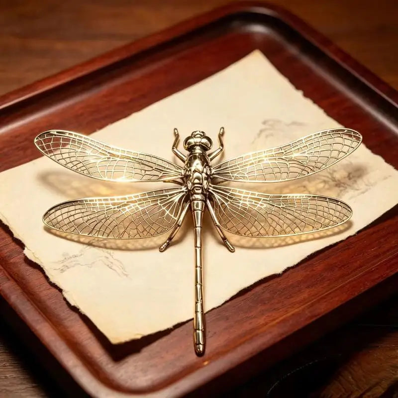 Retro Zinc Alloy Dragonfly Figurine – Antique Home Décor Ornament