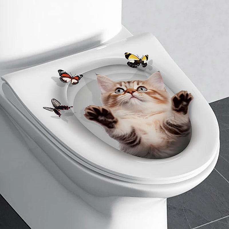 Funny Squirrel Toilet Lid Sticker – Waterproof PVC Decal Toilet Lid Sticker Nixie