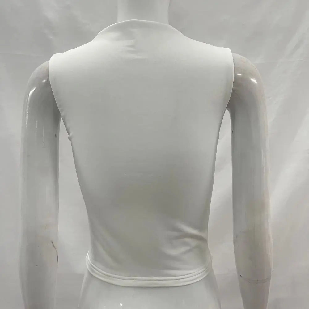 Y2K Chest Cutout Crop Tank Top – Front Buckle Sleeveless Crop Tank Top Nixie