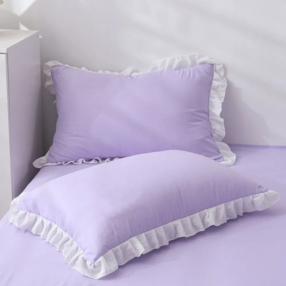 Korean Princess Ruffle Pillowcase – Stain-Resistant, 4 Sizes Ruffle Pillowcase Nixie