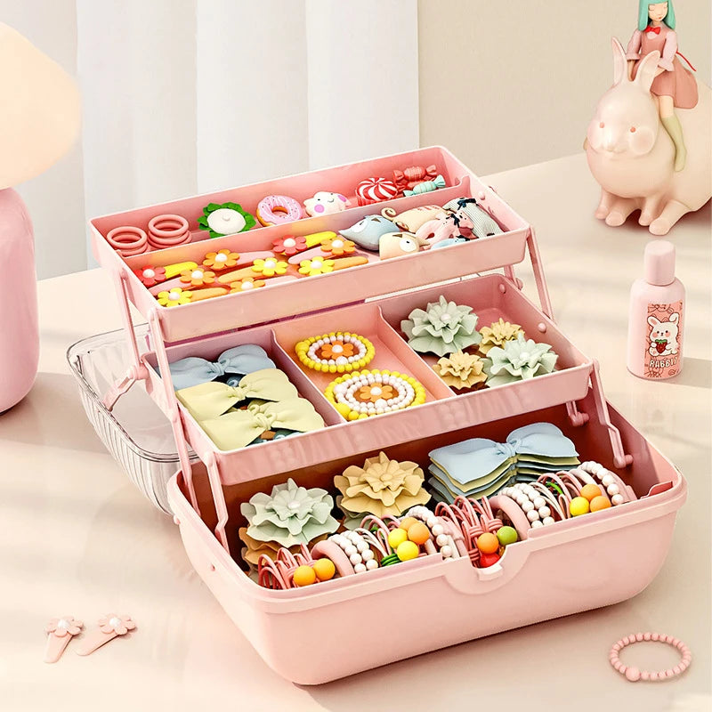 Multi-Layer Hair Accessories Organizer Box for Girls Hair Accessories Organizer Nixie