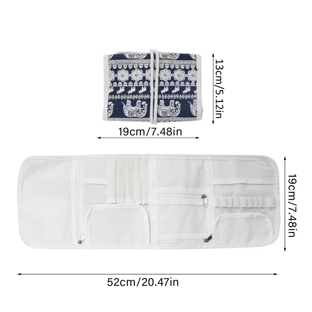 Roll-Up Knitting Needle Case & Crochet Hook Organizer Bag