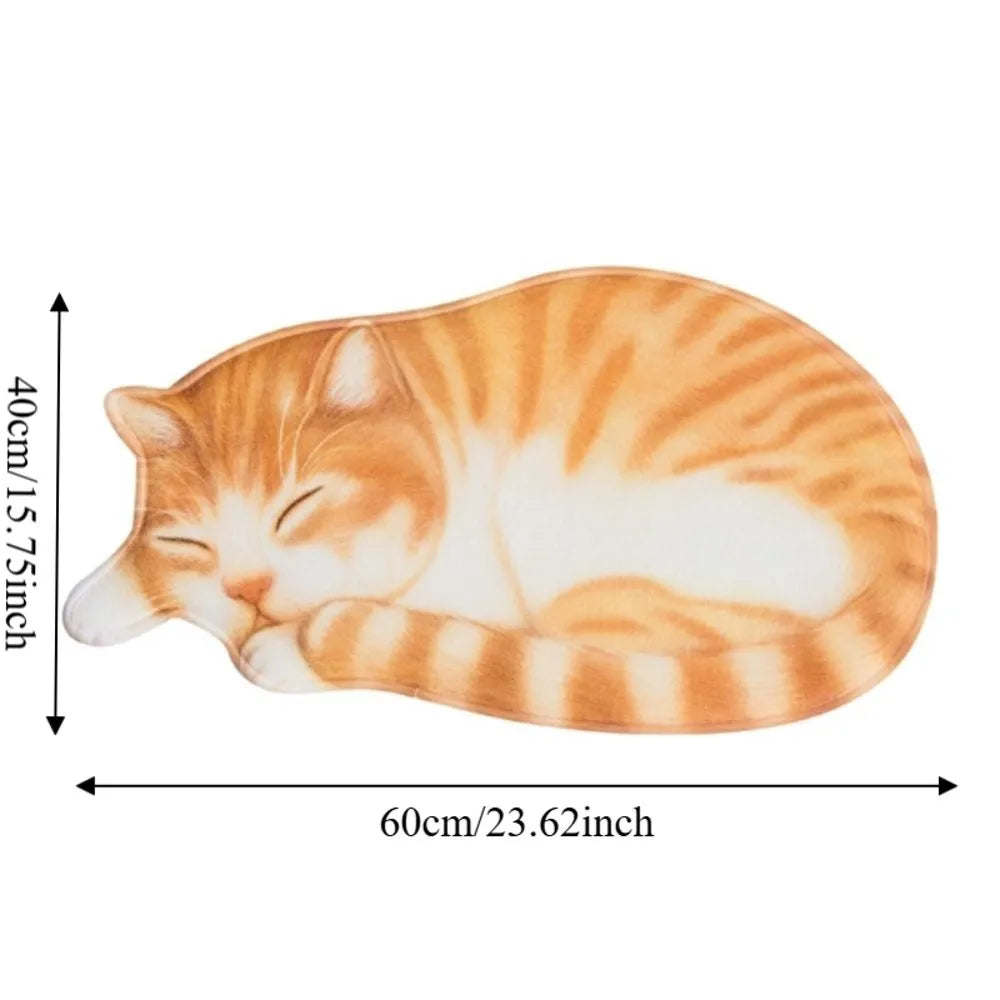 Cute Cat Crystal Fleece Floor Mat – Non-Slip 40×60cm Bath Mat Nixie