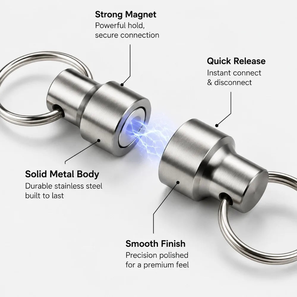 Metal Ring Magnetic Keychain – Strong Anti-Loss Key Holder 1–3 Pairs Magnetic Keychain Nixie