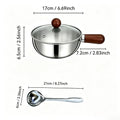 Stainless Steel Mini Saucepan Set – Wooden Handle, Lid & Spoon Saucepan Cookware Set Nixie 2PCS-SET