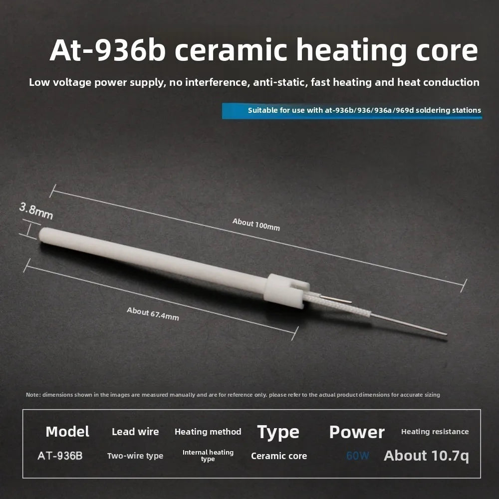 936 Soldering Iron Ceramic Heating Element 1321 1322 1323 60W Soldering Heating Element Nixie 7