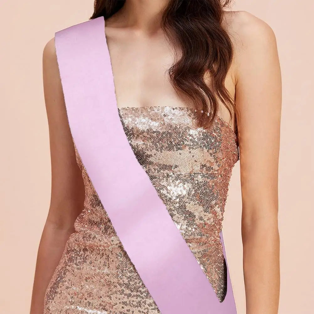 Blank Satin Party Sash – Wedding, Bridal & Bachelorette Party Sash Ribbon Nixie