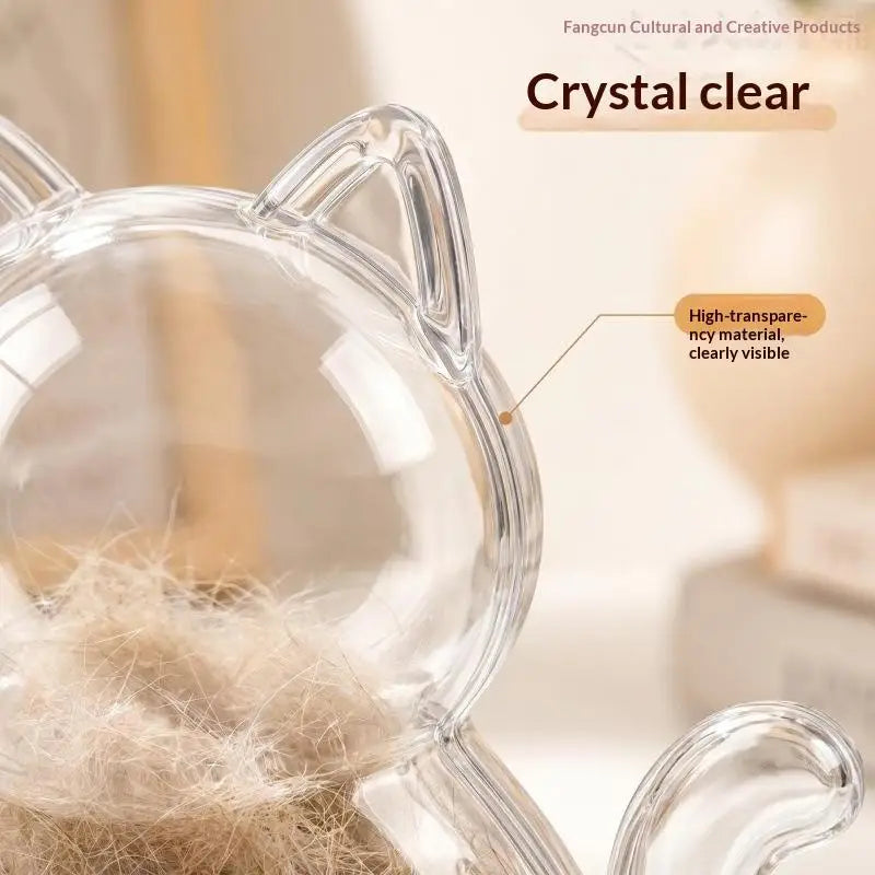 Transparent Cat Fur Storage Box Magnetic Fridge Organizer Pet Keepsake Storage Nixie
