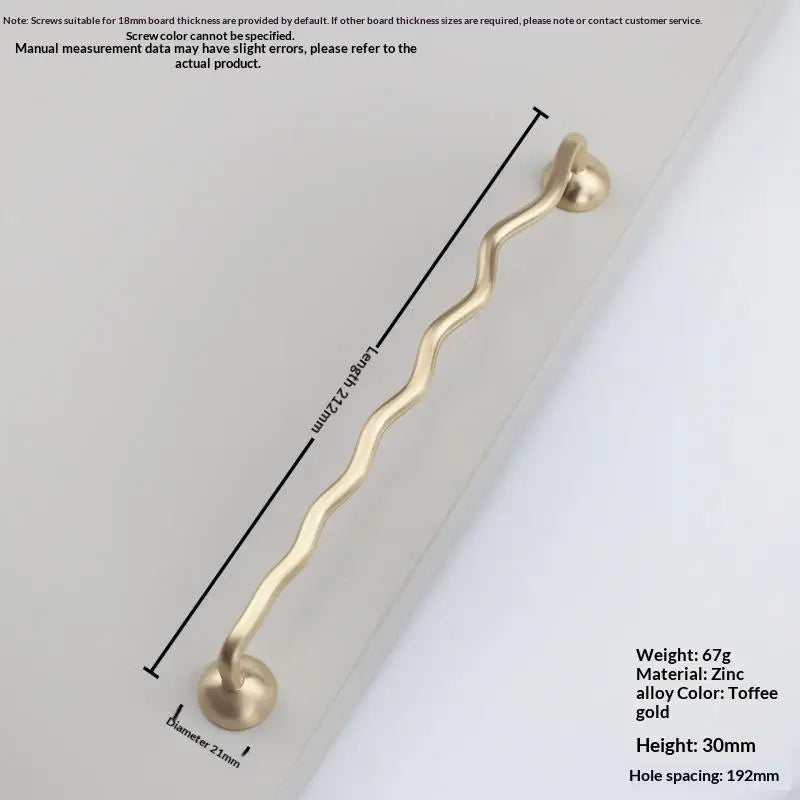Zinc Alloy Wavy Cabinet Pull Handle – Modern Kitchen & Bath