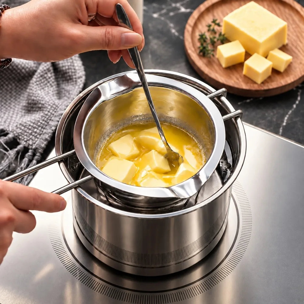 3-Piece Stainless Steel Double Boiler Melting Pot Set Double Boiler Set Nixie