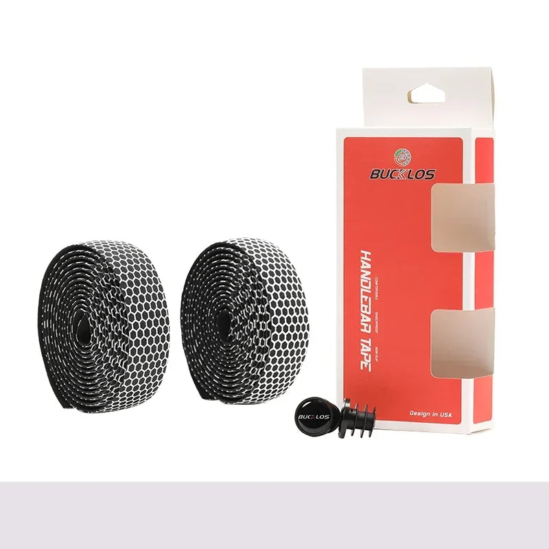 BUCKLOS Road Bike Handlebar Tape – Anti-Slip PU EVA Grip Wrap Bike Handlebar Tape Nixie White