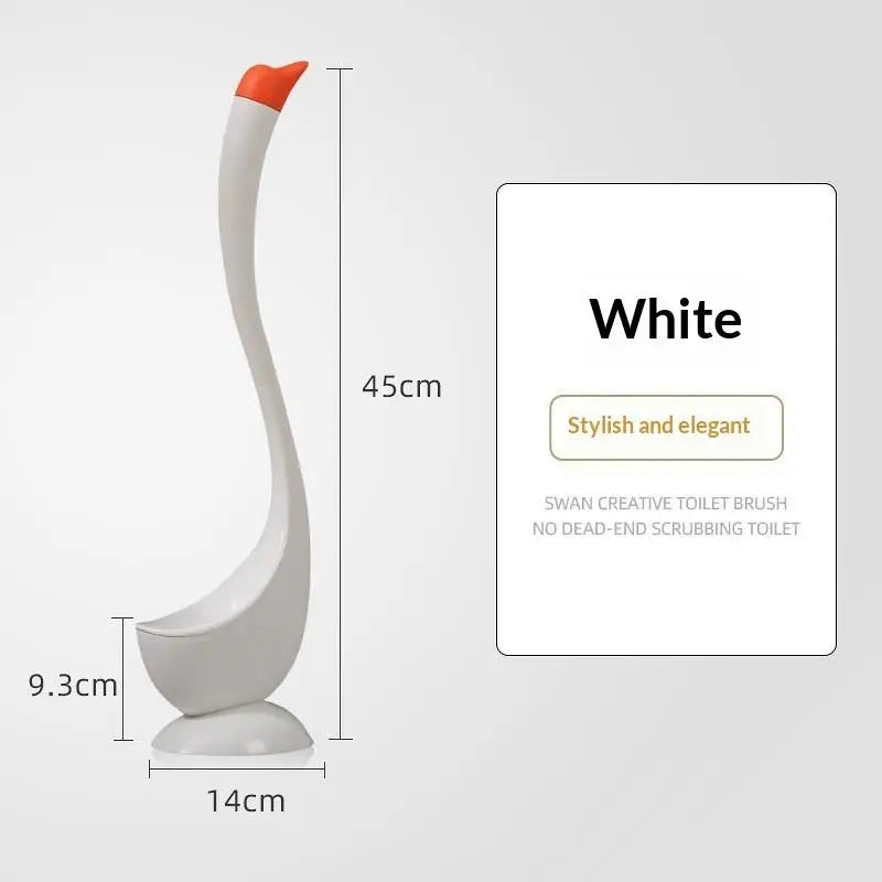 Swan Shape Toilet Brush with Long Handle & Holder