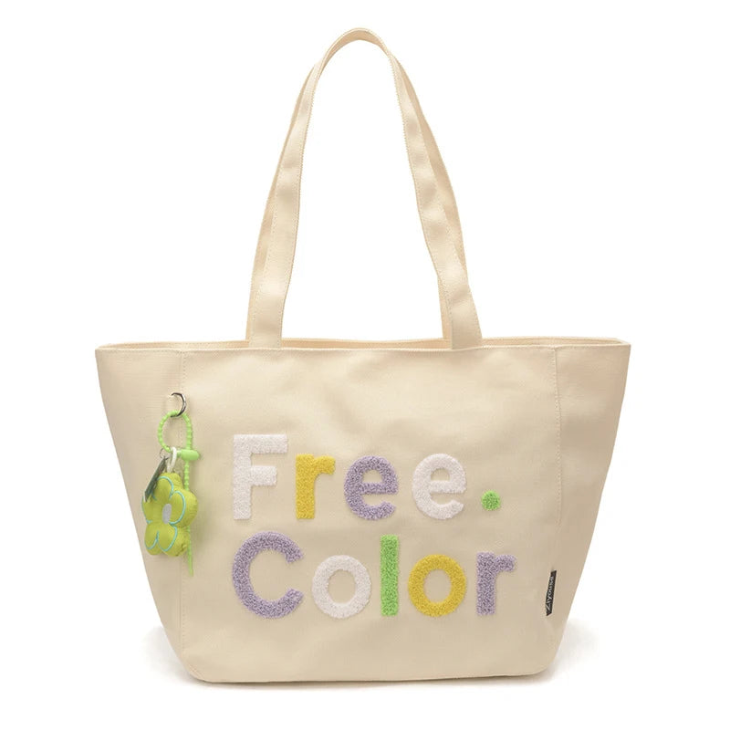 Embroidered Canvas Tote Bag – Women's Crossbody Shoulder Bag Canvas Tote Bag Nixie
