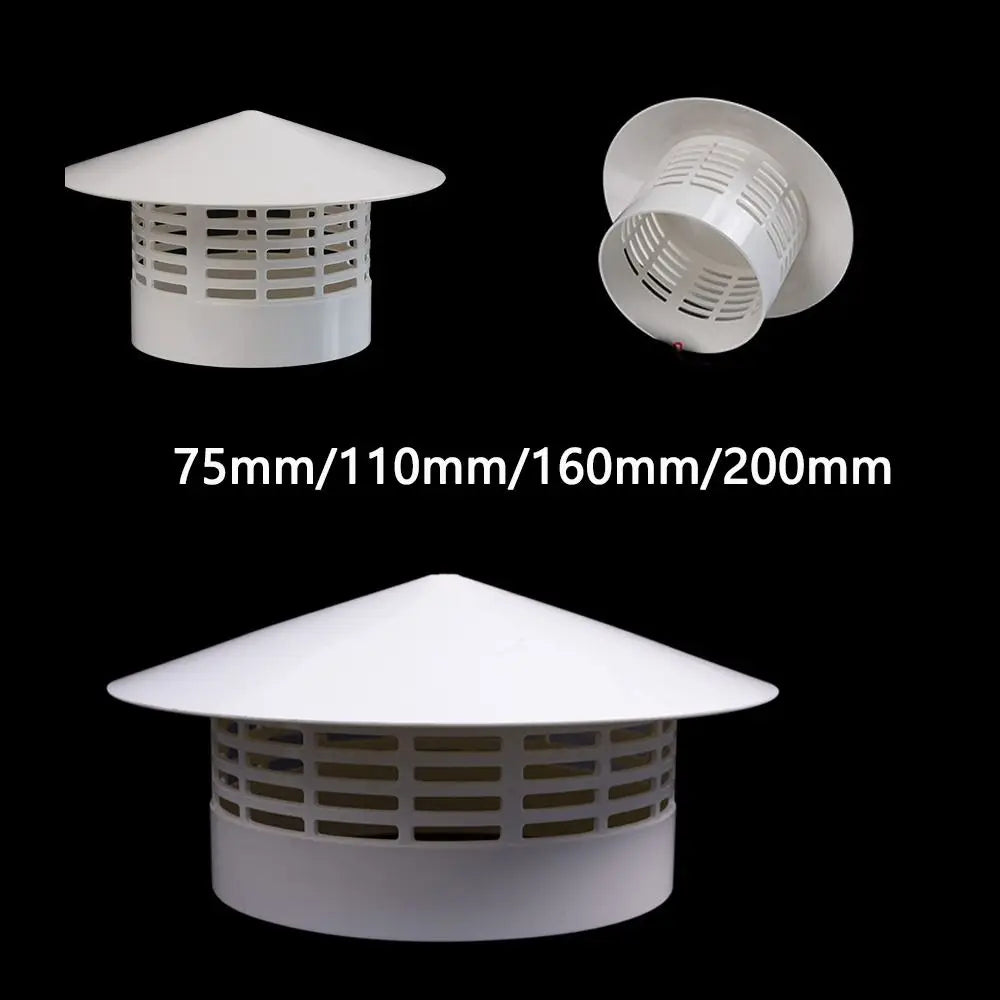 PVC Ventilated Rain Cap 75–200mm Roof Duct Exhaust Vent Hood Cover Vent Rain Cap Nixie
