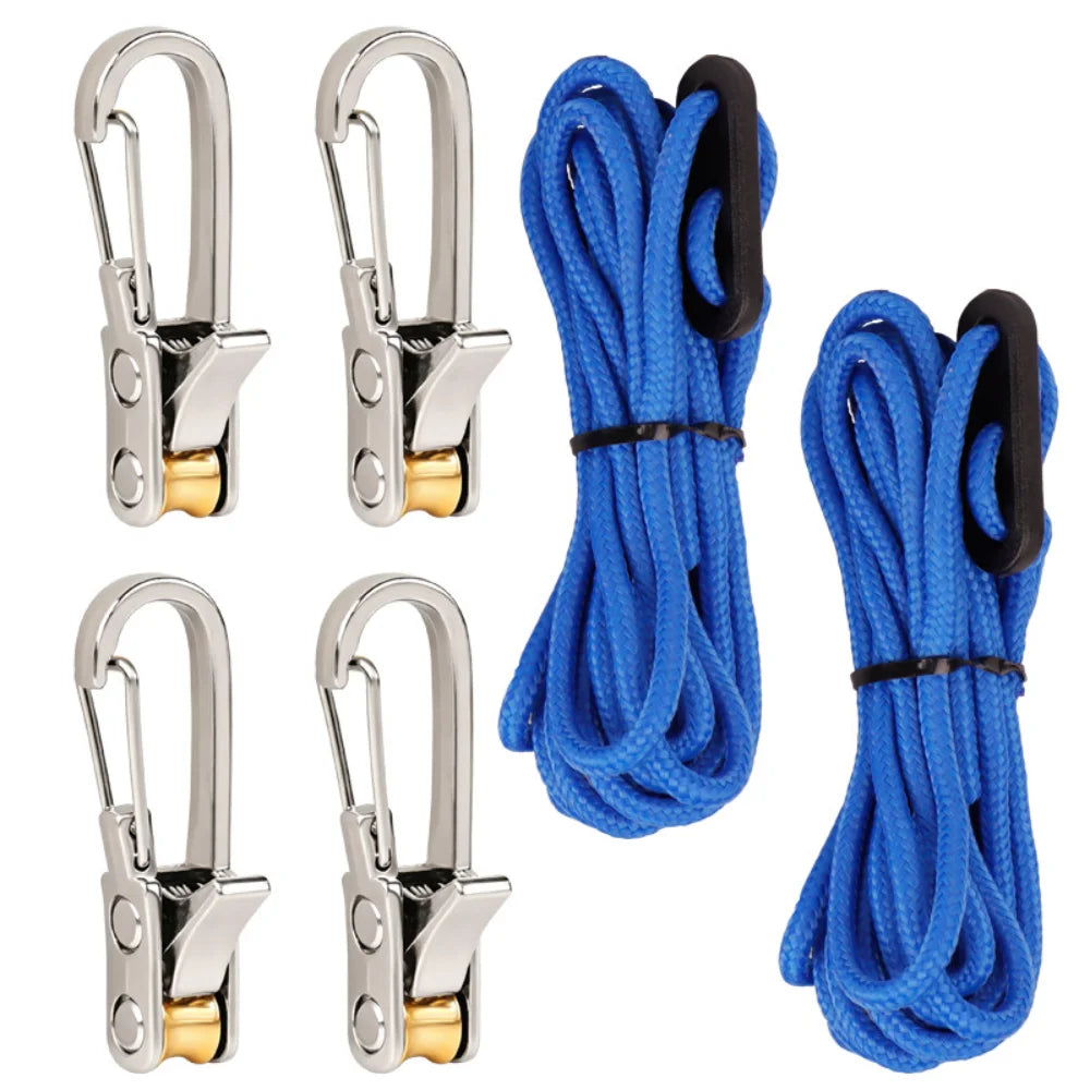 Knot-Free Rope Tensioner Set – Locking Paracord Adjuster Rope Tensioner Set Nixie 4 hooks - 2 ropes