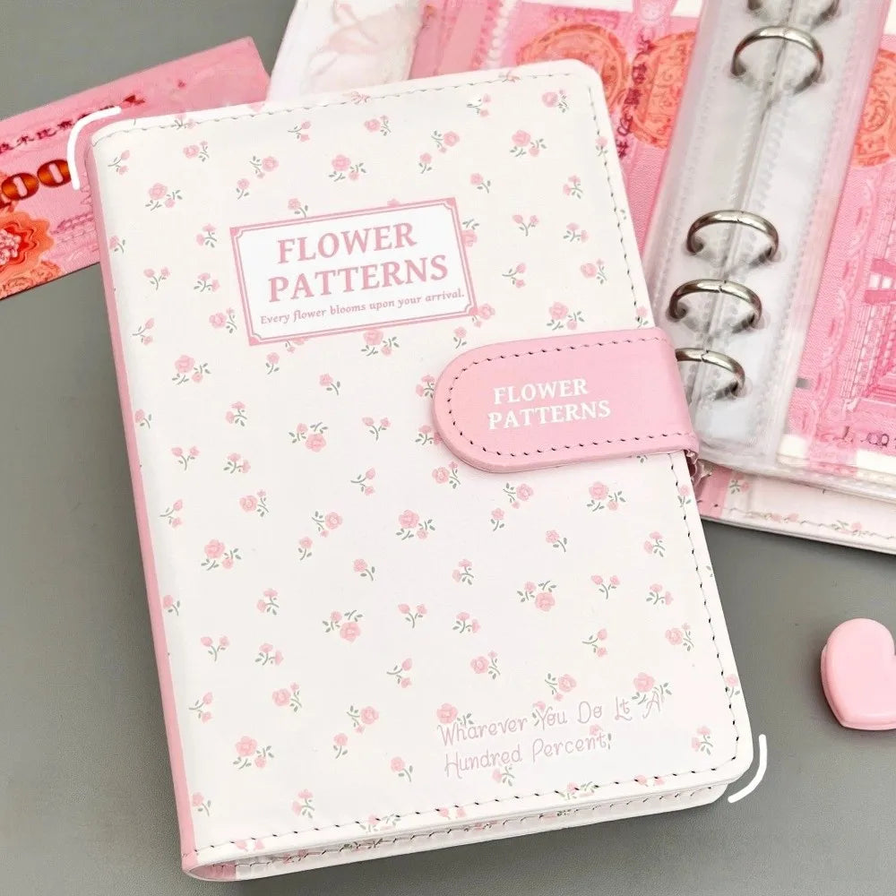 A6 PU Leather Budget Binder – Floral Cash Envelope Planner Budget Binder Planner Nixie