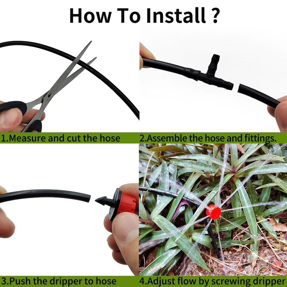 50Pcs Adjustable Micro Drip Irrigation Nozzles 4/7mm Anti-Clog Drip Irrigation Nozzles Nixie