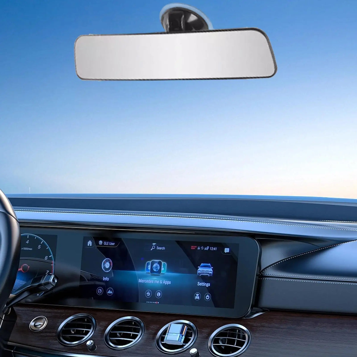 Wide-Angle Suction Cup Interior Rear View Mirror – Cars & Trucks