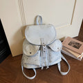 Star-Pattern Canvas Backpack – Women's Fashion College Bag Canvas Backpack Nixie Blue