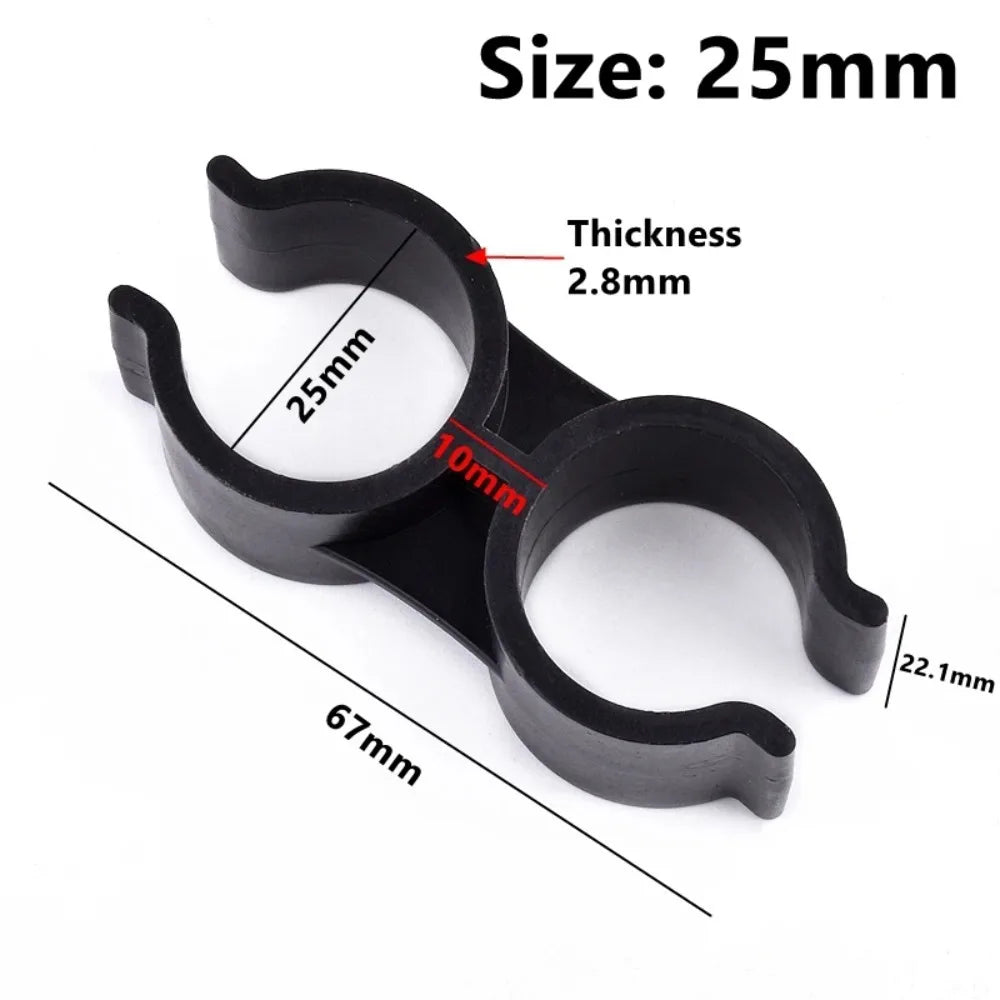 6pcs PVC Pipe Clamps 20/25mm Double U-Type Garden Irrigation Pipe Clamp Nixie 25mm