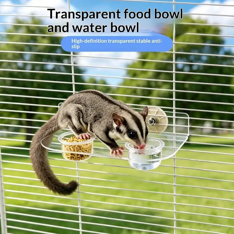 Clear Acrylic Dual Pet Feeder Bowl – Cage Clip Small Animals Pet Feeder Bowl Nixie