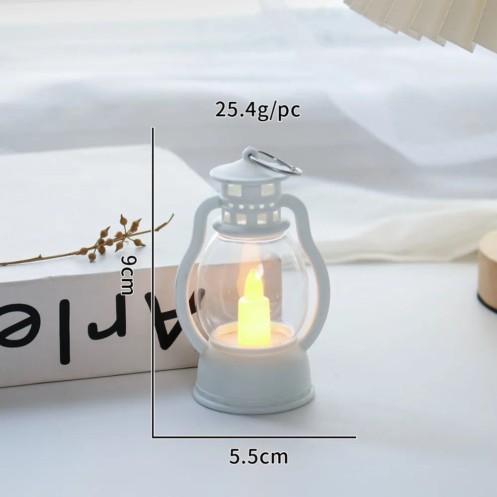 Retro LED Candlestick Hanging Lantern – Warm Ambient Night Light LED Decorative Lantern Nixie White 4inch
