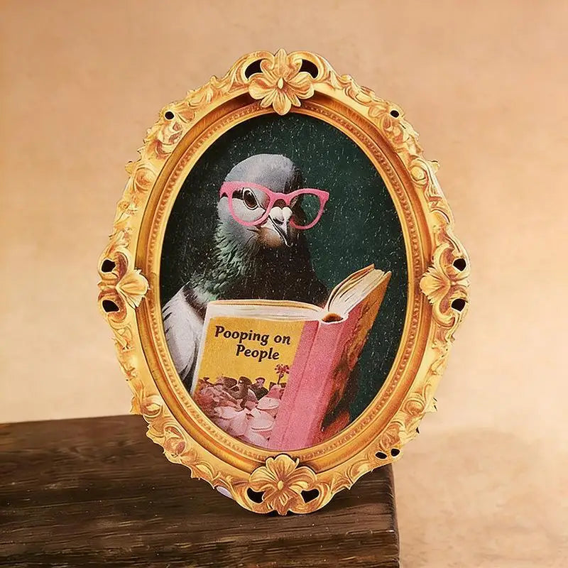 Wooden Reading Pigeon Magnetic Fridge Sticker – Home Decor Decorative Fridge Magnet Nixie
