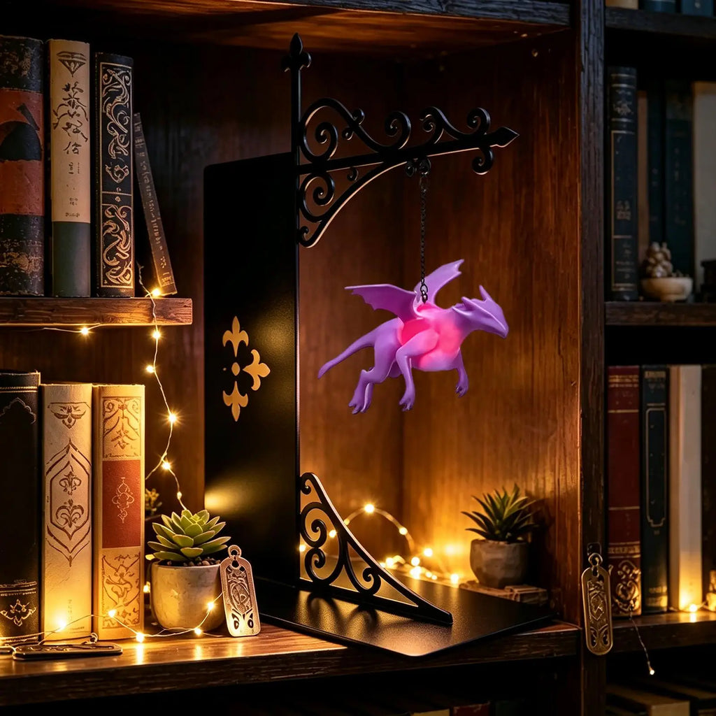 Floating Dragon Bookshelf Lamp – Fantasy LED Shelf Light