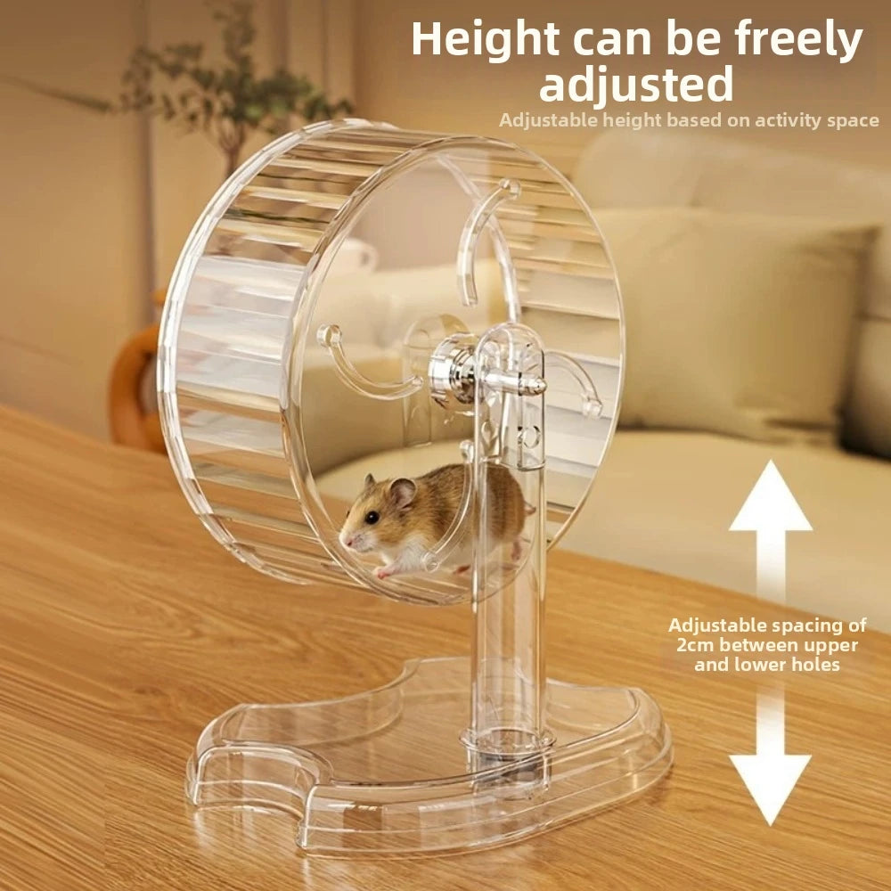 18cm Clear Hamster Running Wheel – Quiet & Height-Adjustable Pet Exercise Wheel Nixie