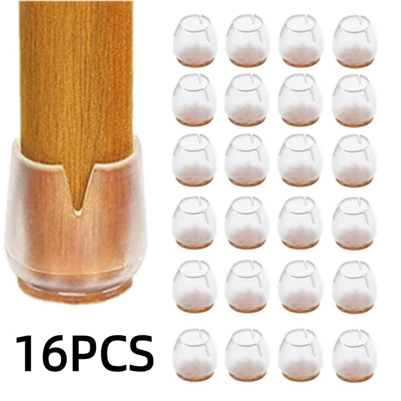 16pcs Silicone Chair Leg Caps Felt Non-Slip Floor Protectors Furniture Floor Protectors Nixie