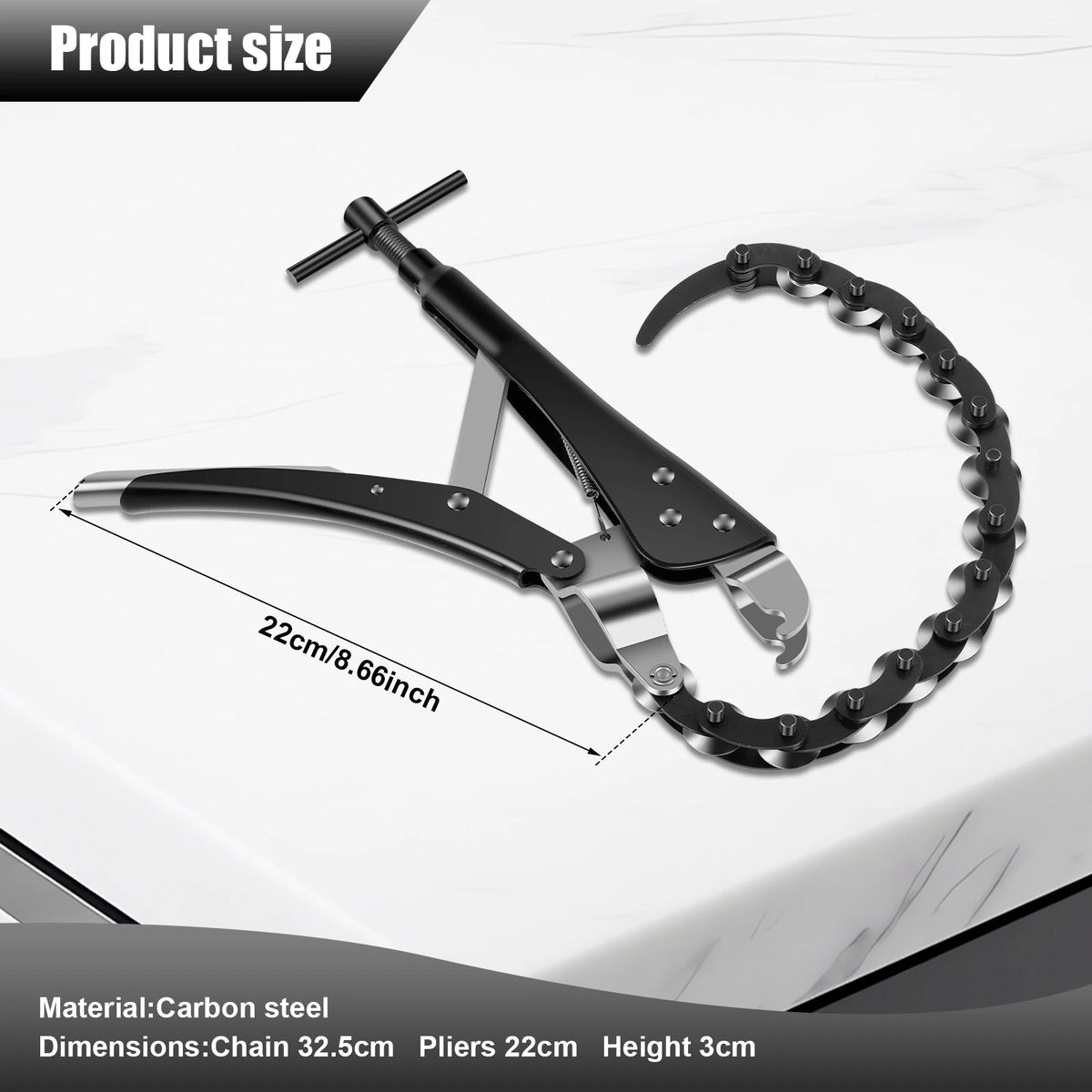 Exhaust Pipe Chain Cutter 0.6"–3.3" Carbon Steel Tailpipe Tool Pipe Chain Cutter Nixie