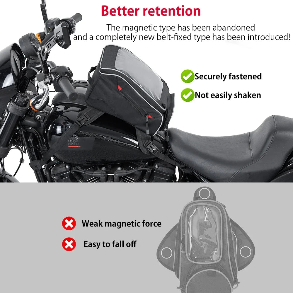 KEMITOUR Motorcycle Tank Bag Waterproof Touchscreen Universal Motorcycle Tank Bag Nixie