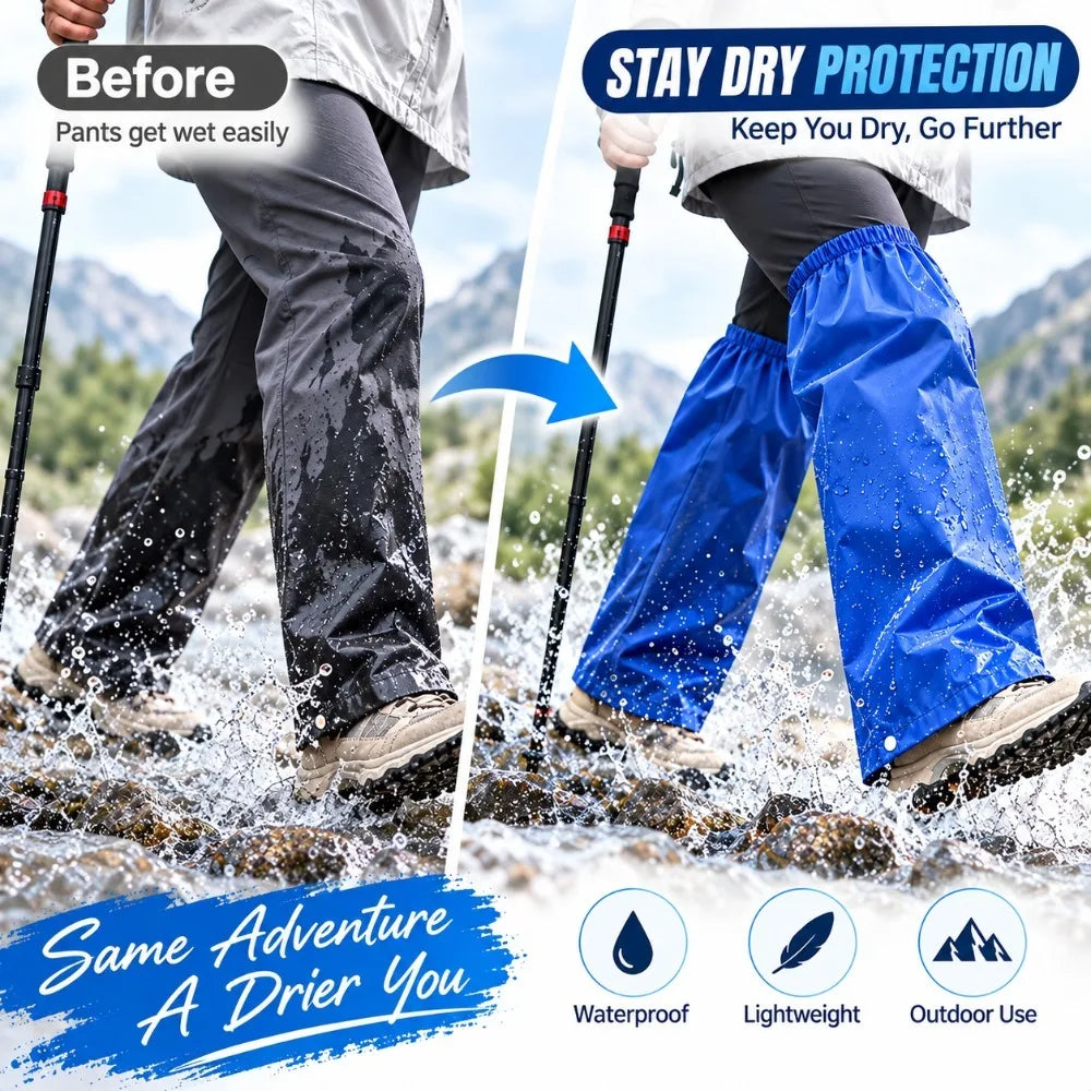 Waterproof Packable Rain Pants – Unisex Outdoor Leg Covers