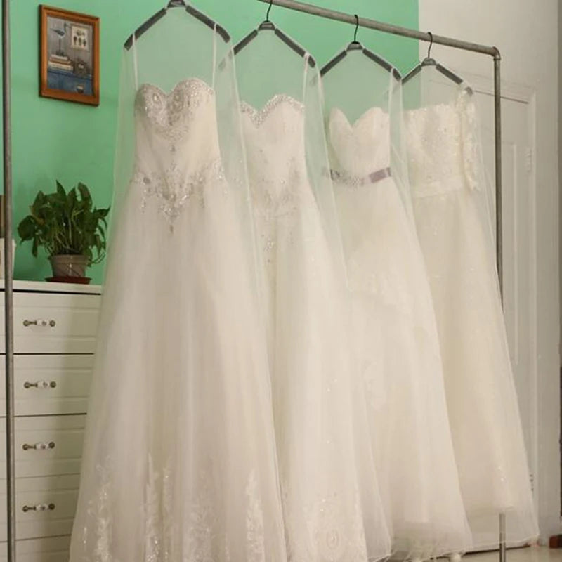 Transparent Tulle Dress Dust Cover 160/180/200cm – White Mesh Garment Dust Cover Nixie